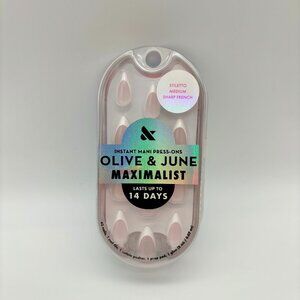 Olive & June Instant Mani Maximalist Medium Stiletto Sharp French Press-On Nails